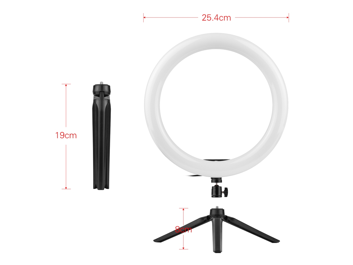 2026 kit de Luz Anillo Led com Tripé e Suporte para Celulares, Controle Remoto Usb para Streaming no Youtube e Maquiagem