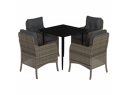 Garden Dining Set, Garden Dining Sets Vidaxl Cinzeto Rattan / Vime (80 Cm Table Length)