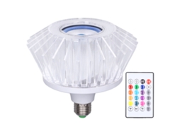 Lâmpada Led com Som Rgb, Mudança de Cor, Alto falante Embutido, Controle Remoto de 24 Teclas CHABERLU