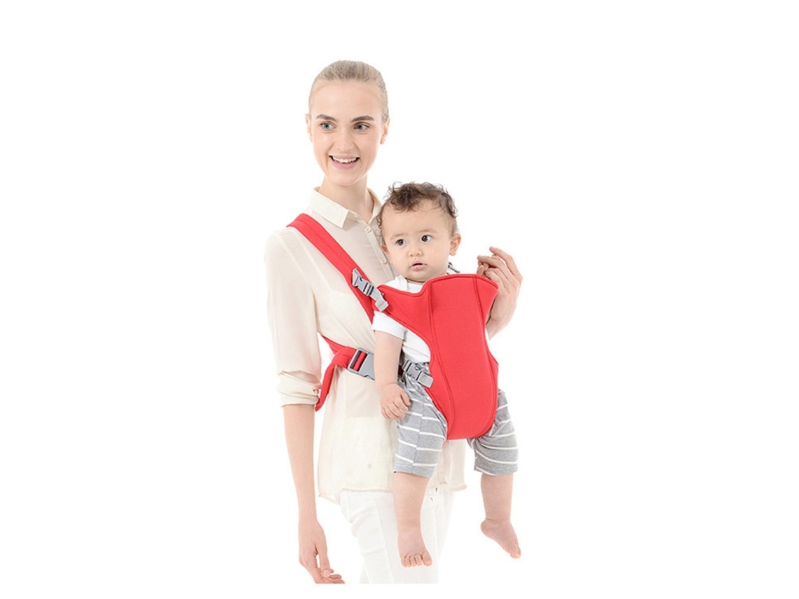 Mochila Transportadora Canguru Ergonômica E Respiráve Em Malha Para Bebê De 1 A 4 Anos Vermelho