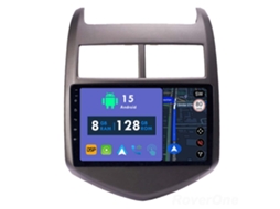 Auto Rádio Carro Bluetooth Autoradio 8GB RAM 128G ROM CarPlay Navegação GPS Ecrã Táctil RoverOne para Chevrolet Aveo 2 2011-2015  