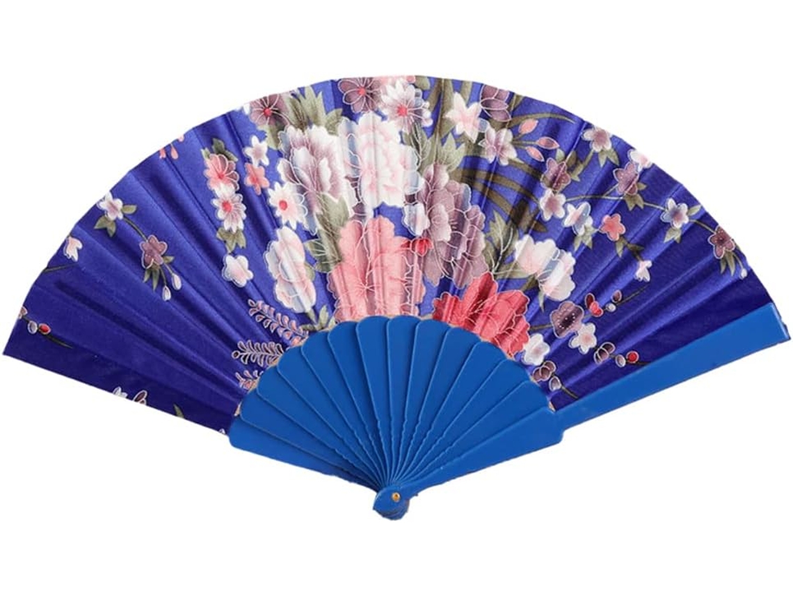 Leque dobrável de seda - sem renda - estilo chinês - para decoração de parede, presentes, festas e casamentos