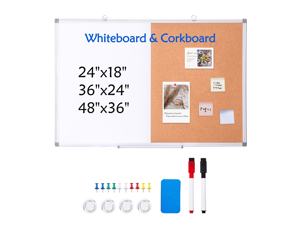 Quadro Branco E Quadro De Cortiça Succebuy De 36 X 24 Polegadas Para Casa, Escritório E Escola