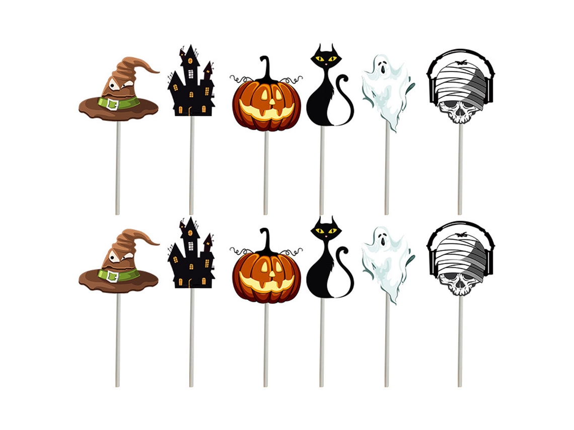 48 Peças Decoração Cupcake Halloween Topper para Festas Infantis NEVEANCE