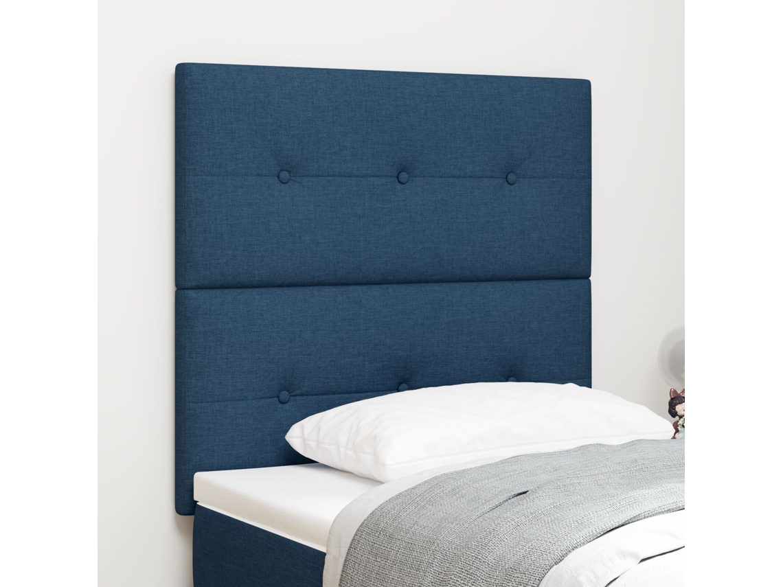 Cabeceira Botões Estofada Azul 100 Cm Tecido Lovely Home