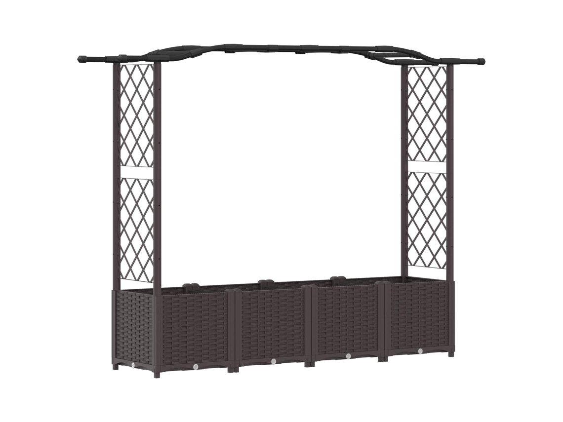Conjunto 1 Canteiro De Jardim Elevado Vidaxl Castanho Polipropileno (204 X 40 X 138 Cm)