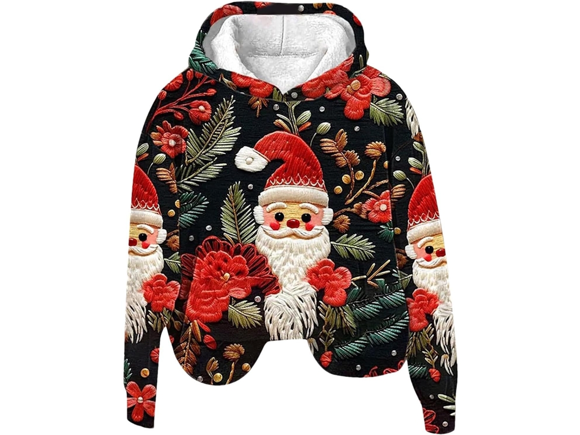 Moletom de Natal com Capuz Divertido S/MARCA