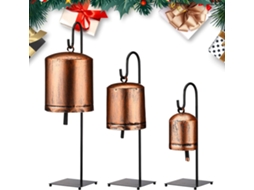 Sinos De Natal Em Estilo Country Retrô, 3 Unidades Em Metal Para Decoração Natalina, Casa Rústica.