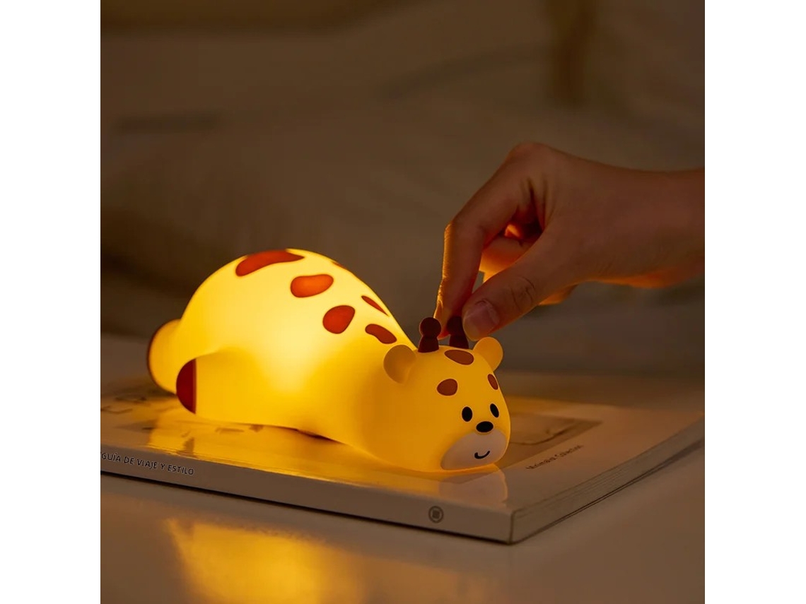 Luminária Noturna De Led Em Silicone (girafa) Com Sensor De Toque