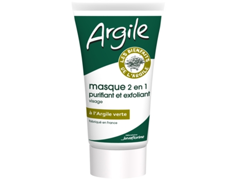 JUVAFLORINE Arcilla Mascarilla 2 En 1 Purificante Y Exfoliante Con Arcilla Verde 70 G