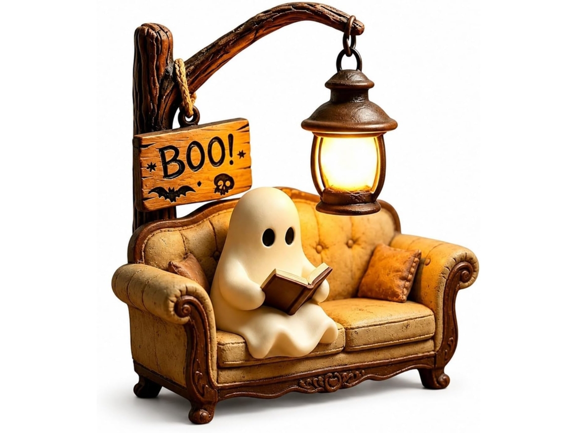 Livro Ghost Light Lendo, decoração de Halloween para quartos