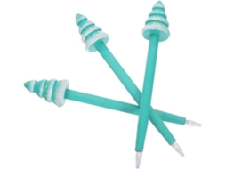 Conjunto De 3 Canetas Gel Madeira Em Formato Árvore Natal, Ergonômicas