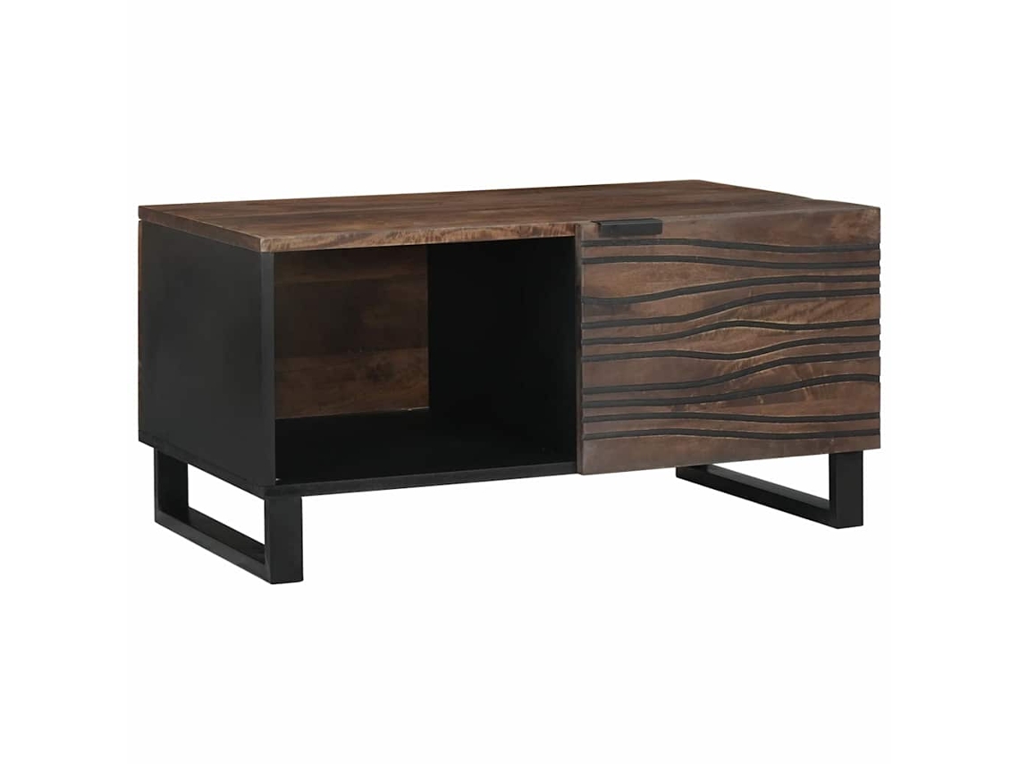 Vidaxl Mesa De Centro Nogueira 80 X 50 X 40 Cm Derivados De Madeira