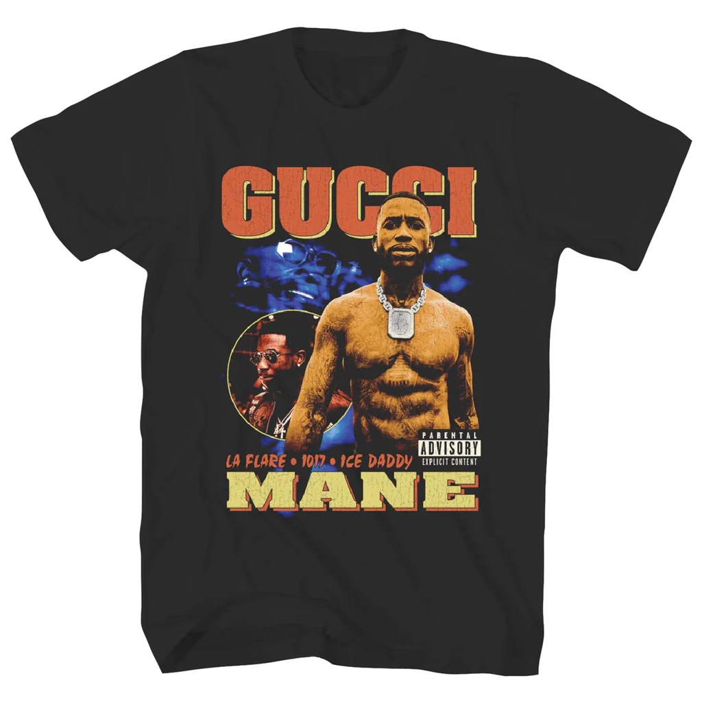 Rockinstone Unisex Gucci Mane Collage Artwork T-shirt-xxl