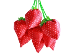 Sacola de Compras Reutilizável, Dobrável, Compacta, de Grande Capacidade, Ecológica, Cor Morango, Ideal para Compras de Supermercado. GOKOCO