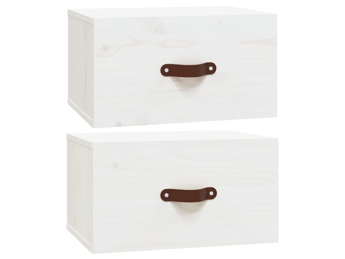 Wall-mounted Bedside Cabinet, Wall-mounted Bedside Cabinets Vidaxl Branco Madeira (n/a)