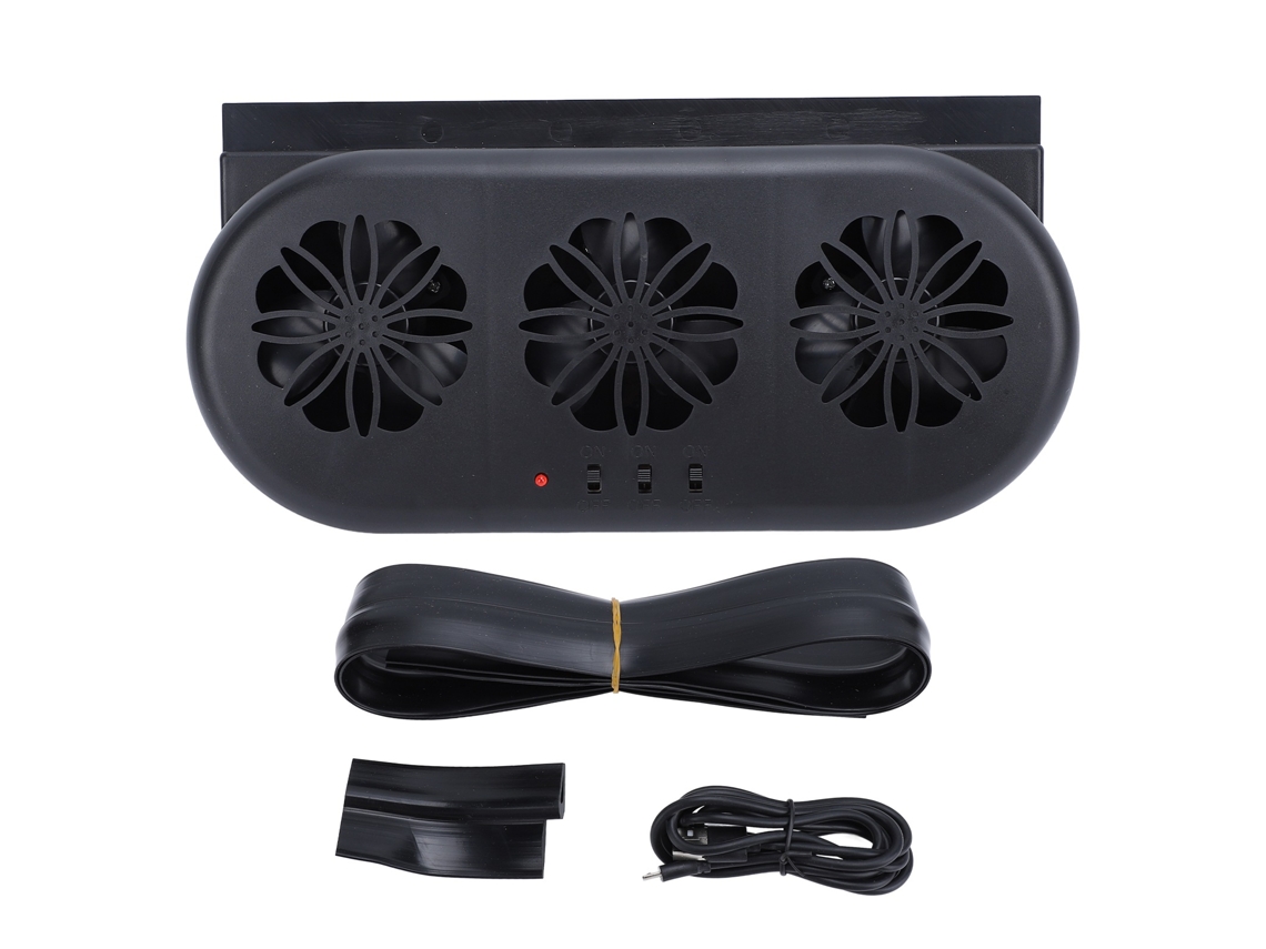 Ventilador de ar para carro SUV com 3 saídas USB e circulação de ar e fumaça preto LAXISCREED