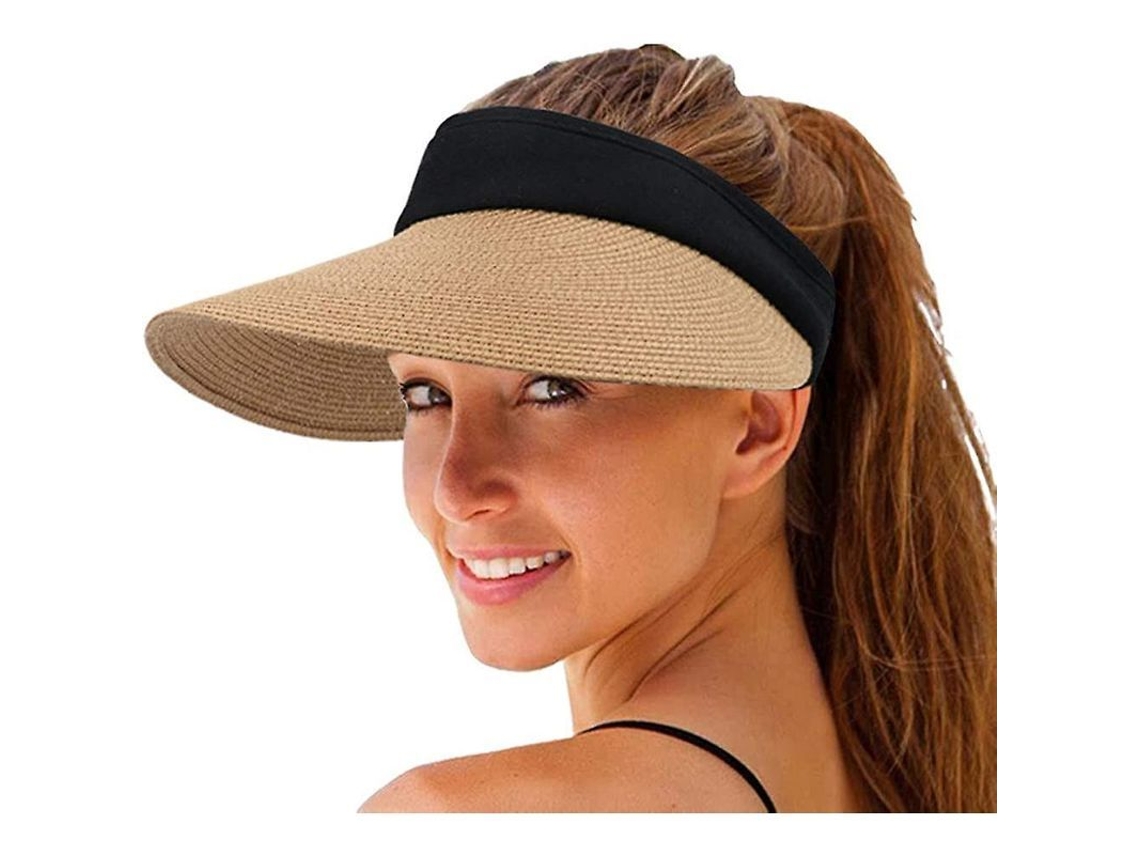 2026 sombrero Visera de Paja Ancha Protección Uv Verano Plegable Estilo Coreano para Playa