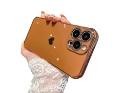 Capa para iPhone 13 Pro Max S/MARCA, 6.7 polegadas, com coração prateado, proteção anti queda