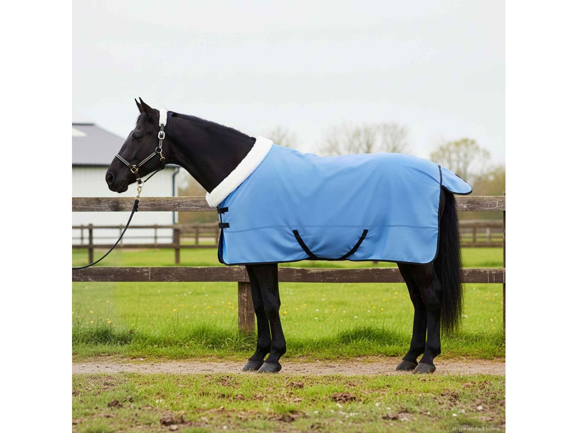 Vidaxl Cobertor De Cavalo Aqua Completo 125 Cm Fleece Polar