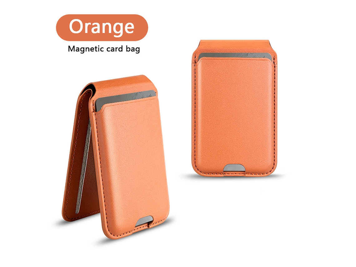 Carteira Magsafe HENTEN HOME para iPhone 17/16/15/14/13/12, laranja dourado