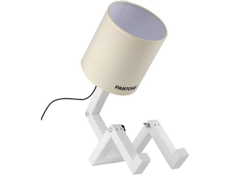 Candeeiro  HIO8681847183853 (Bege e Branco - Madeira, PVC, Metal, Tecido)