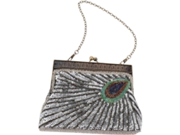 Bolsa De Noite Com Lantejoulas E Pérolas, Estilo Anos 20, Estampa De Pavão, Carteira De Ombro Feminina.