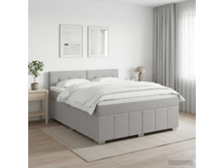Vidaxl Cama Box Spring Com Colchão Cinzento-claro 140 X 190 Cm Tecido