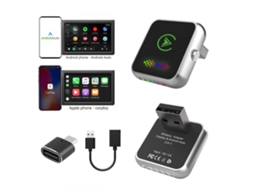 Adaptador Sem Fios 2 Em 1 Para Carplay E Android Auto, Luz Rgb, Plug Play, Compatível Com Iphone E Android Hexinyigjly