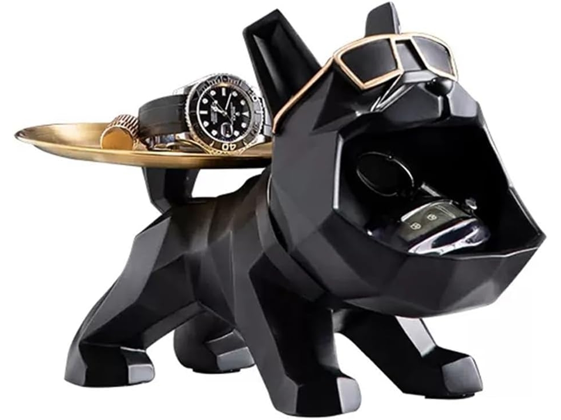 Estátua De Cachorro, Escultura De Bulldog, Acessório De Decoração Para Sala De Estar, Escritório Ou Gokoco