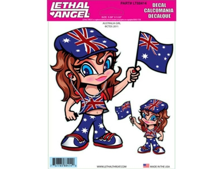 Autocolantes para Motas LETHAL THREAT Australia Girl Lt88414