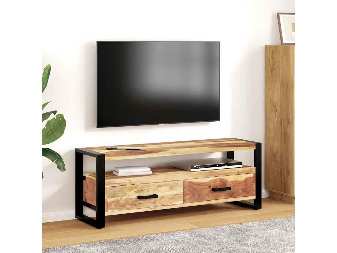 Vidaxl Móvel De Tv 120x35x45 Cm Madeira Maciça C/ Acabamento A Mel