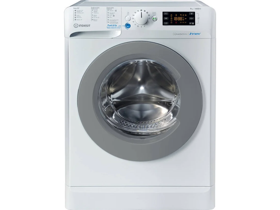 Máquina de Lavar Roupa INDESIT BWE 91496X WSV SPT (9 kg - 1400 rpm - Branco)