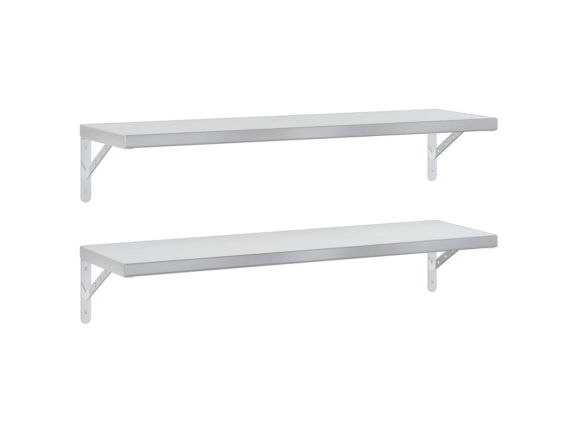 Prateleiras de Parede 2pcs 100x30 Cm Aço Inoxidável Prateado MAISON EXCLUSIVE