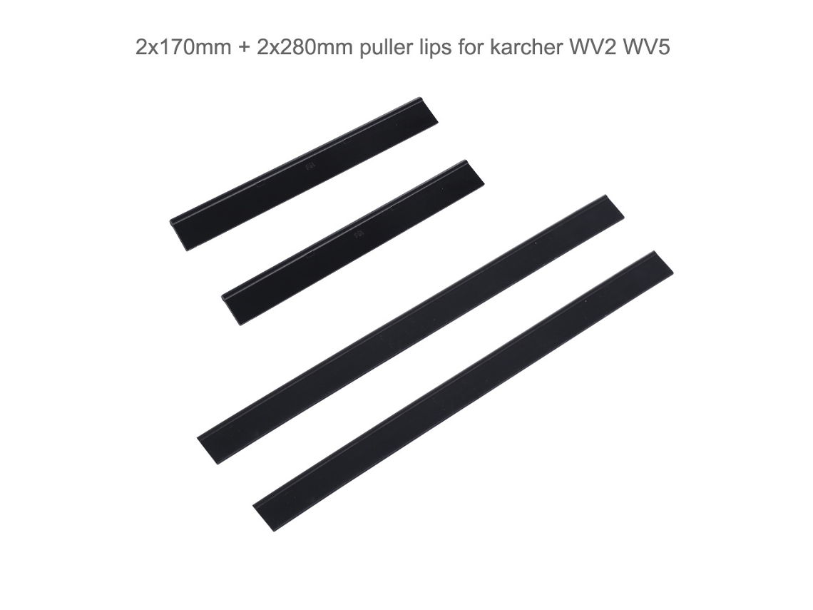 2 peças raspador de janela limpeza puxando lábios tira raspador para karcher wv1 250mm wv2 wv5 limpador de vidro limpador de janela 170/280mm