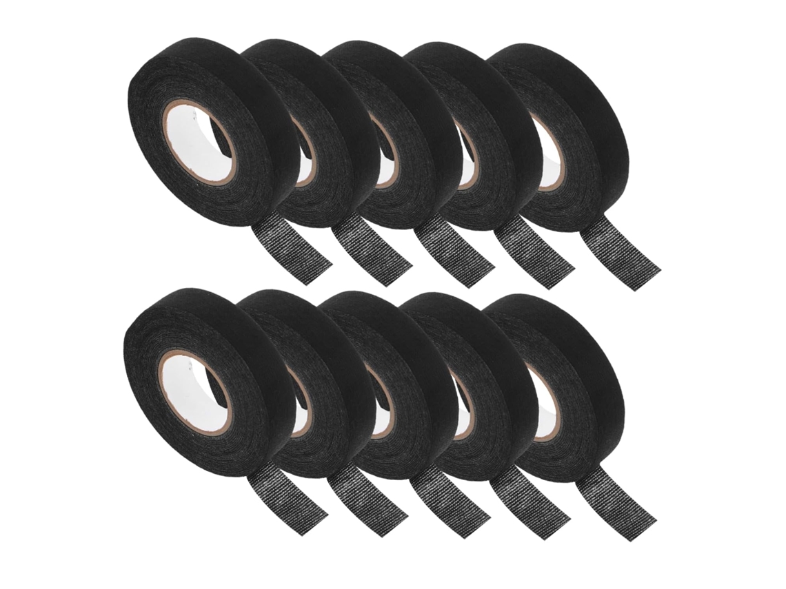 Fita Isolante De Tecido Preto Para Chicotes Elétricos Automotivos, Pacote Com 10 Unidades
