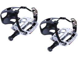 Conjunto de 2 pedais antiderrapantes para bicicleta ergométrica.