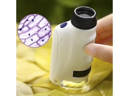 Microscópio Portátil com Luz Led, Ampliação de 60x a 120x, Brinquedo Educativo de Ciências Biológicas para Crianças BRILVIBERA