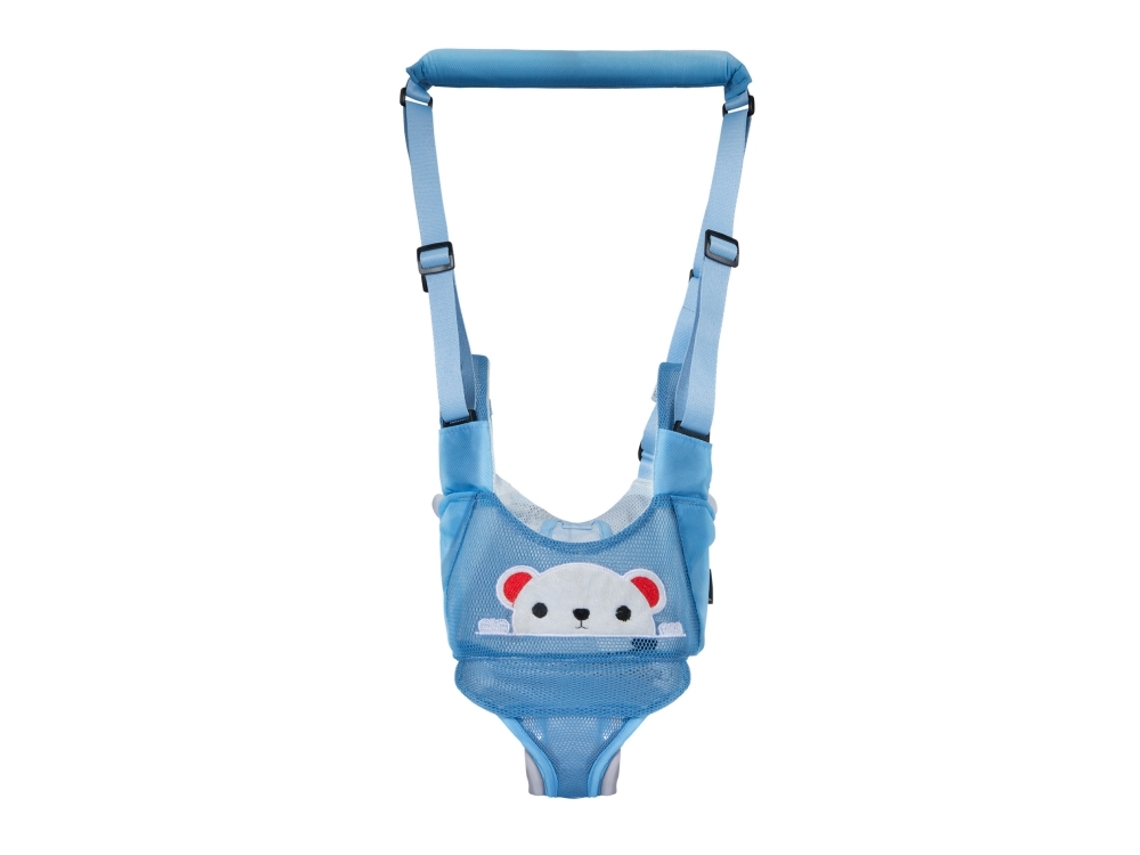 Cinto De Andar Para Bebê Tipo Cesto Ajuda De Aprendizagem De Caminhada Ajustável Azul Branco Urso