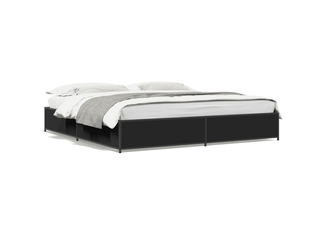 Estrutura de Cama Derivados de Madeira/metal Preto 160x200 cm MAISON EXCLUSIVE