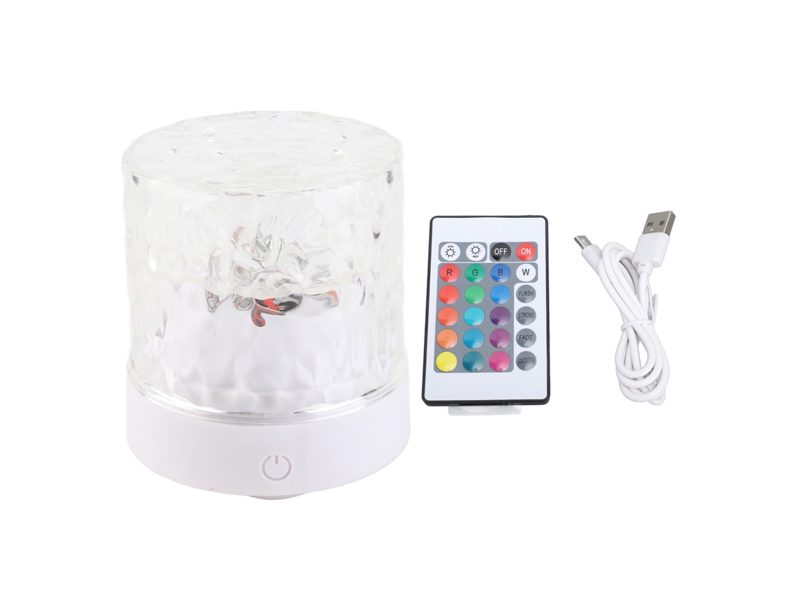 2026 lâmpada de Mesa de Cristal Projeção Regulável Luz Noturna 16 Cores Rgb Usb 5w para Dormitório