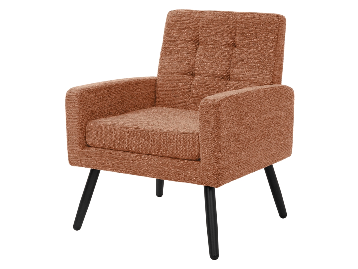 Poltrona Relax Para Sala De Leitura Ml-design, Com Pés Em Aço E Tecido Trançado Vermelho