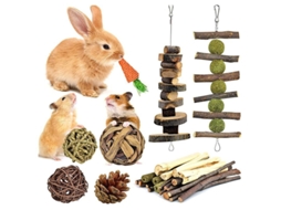 2026-brinquedo De Masticar Para Animais Pequenos Madeira De Maçã Natural Palitos Para Morder 10pcs