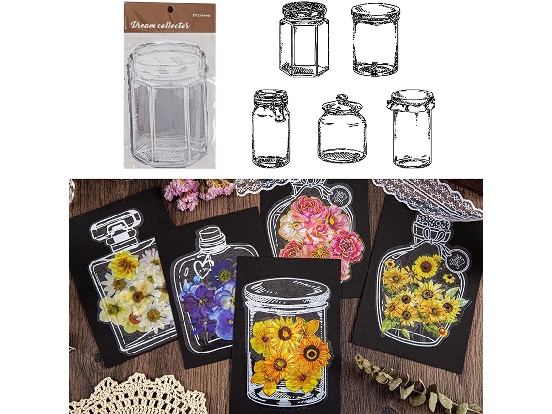 20 Marcadores De Livro Com Flores Secas Transparentes Caseiros Bonitos Diy Stickers De Cristal