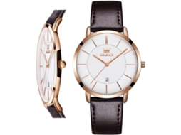 Lurelia Relógio Feminino, Movimento De Quartzo, 0,25 Polegadas, Couro, Resistente À Água 30m, Rosa Ouro, Branco