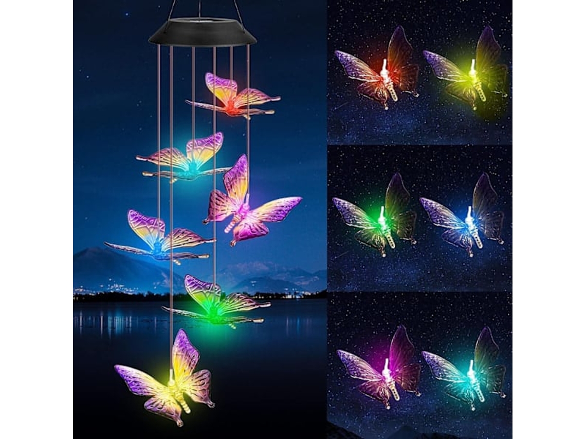 Luminária Solar AQUAFORGE decorativa em formato de borboleta, à prova d'água para jardim e áreas externas