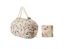 Sacola de Compras Reutilizável de Grande Capacidade em Nylon com Design Dobrável para Facilitar o Transporte. Multicolorida. GOKOCO