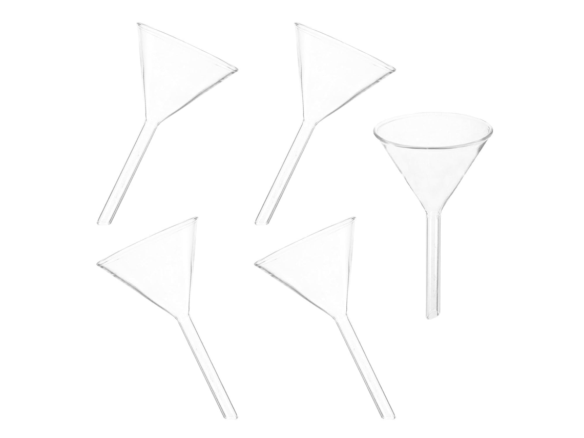 Conjunto De 5 Funis Vidro 60mm Para Laboratório