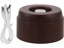 Base De Esfera Cristal Luxshiny Com Design Grão Madeira Natural, Iluminação Natalina Em Led, Estável E Alimentada Por