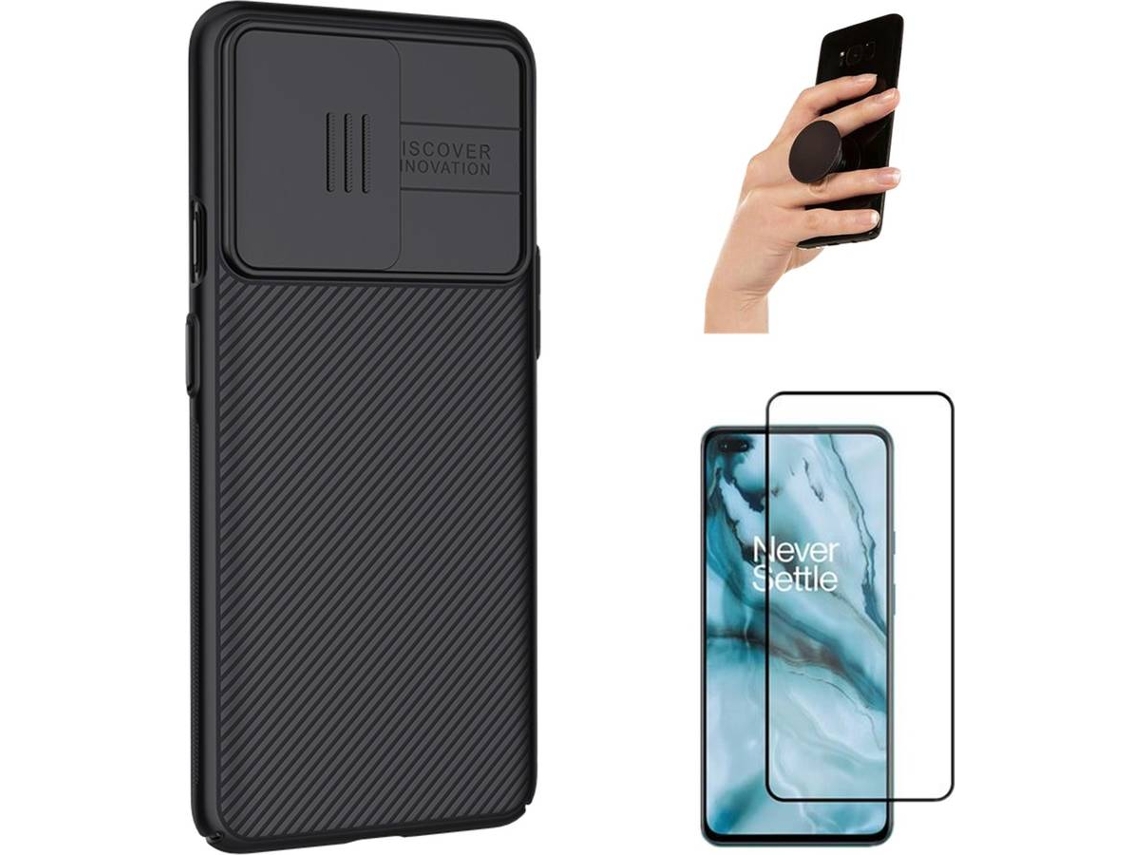 Kit Capa, Película e PopSocket para OnePlus Nord PHONESHIELD BD-NKCS&9D&BKPS-BK-OP-ND Preto